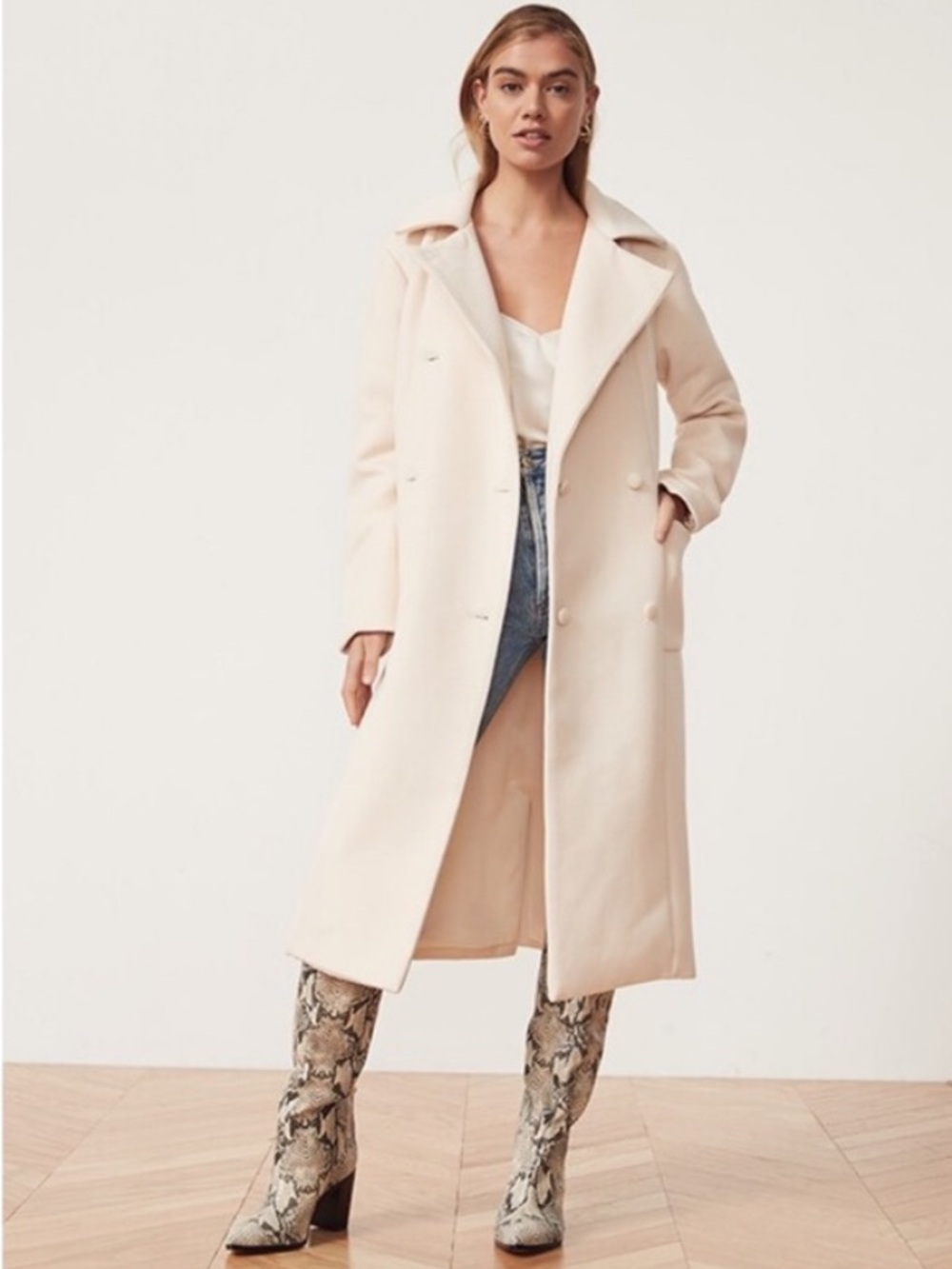 Song Of Style Louisa Coat Jacket in Ivory Cream Size Large New Revolve